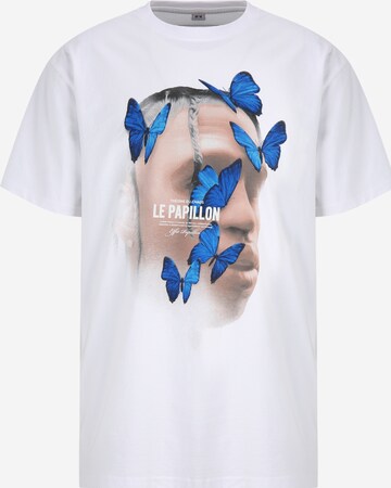 MT Upscale T-Shirt 'Le Papillon' in Weiß: predná strana