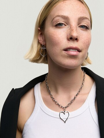 ØYRE Łańcuszek 'Chunky Heart' w kolorze srebrny