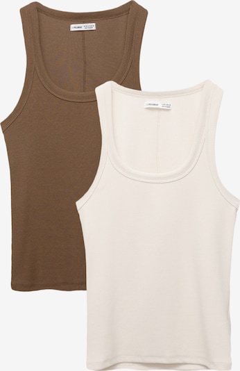 Pull&Bear Toppi värissä kerma / ruskea, Tuotenäkymä