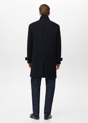 MANGO MAN Between-Seasons Coat 'Funnel' in Blue