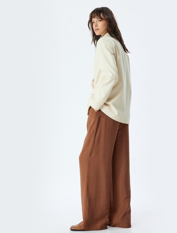 Koton Wide leg Bandplooibroek in Bruin