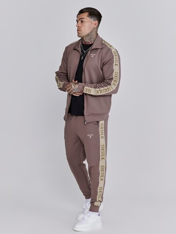 SikSilk Sweatjacke in Braun