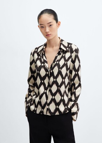 MANGO Blouse 'Rombus' in Beige: voorkant