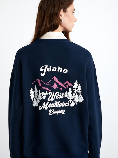 Grimelange Sweater majica u mornarsko plava / roza / bijela, Pregled proizvoda