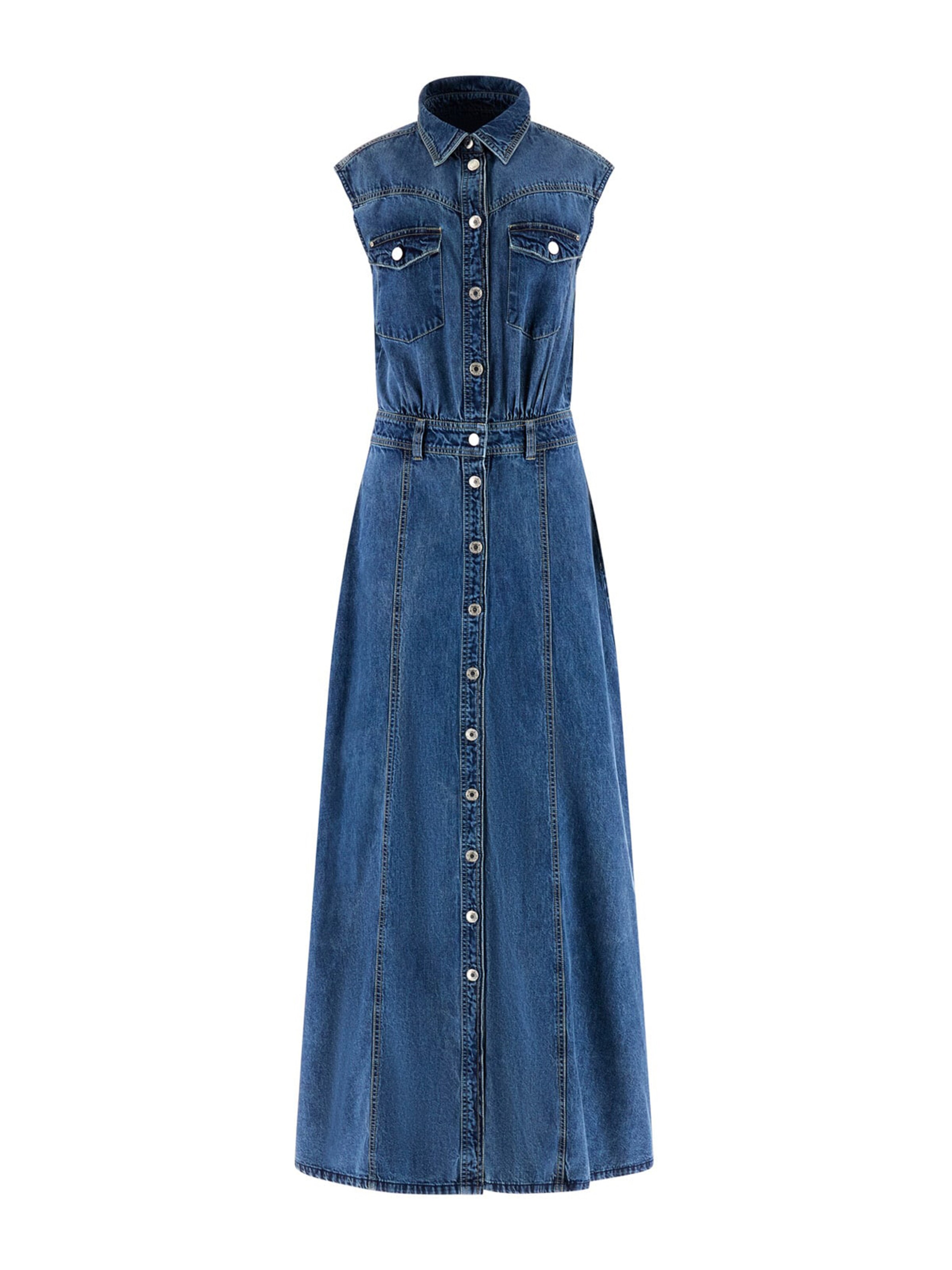 GUESS - Vestido camisero 'RUGIADA' en azul: frente