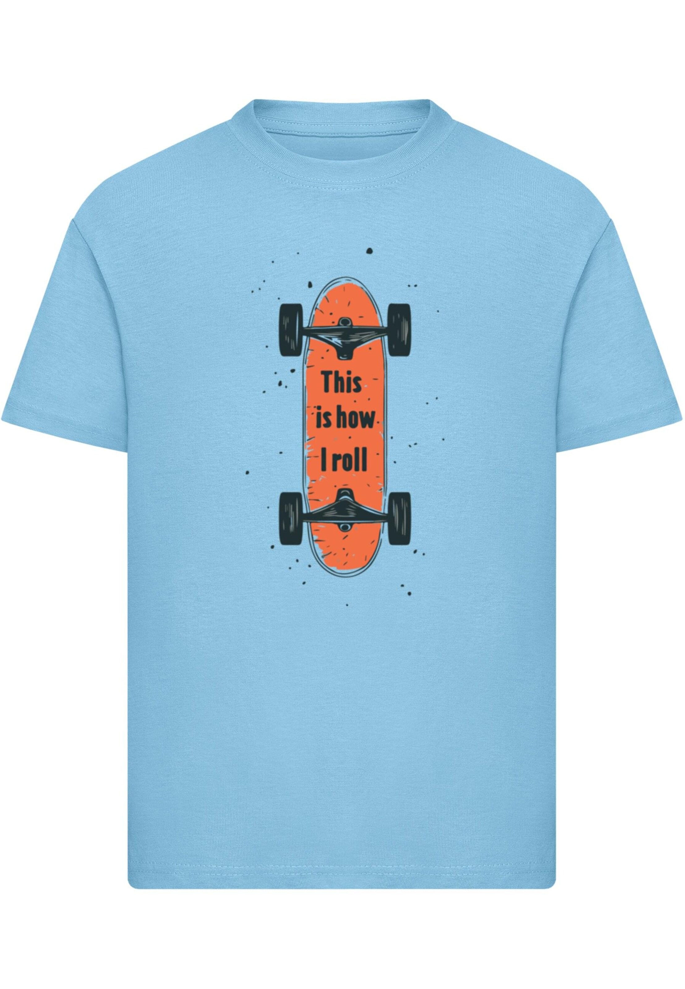 Merchcode Shirt 'I Roll' in Blauw: voorkant