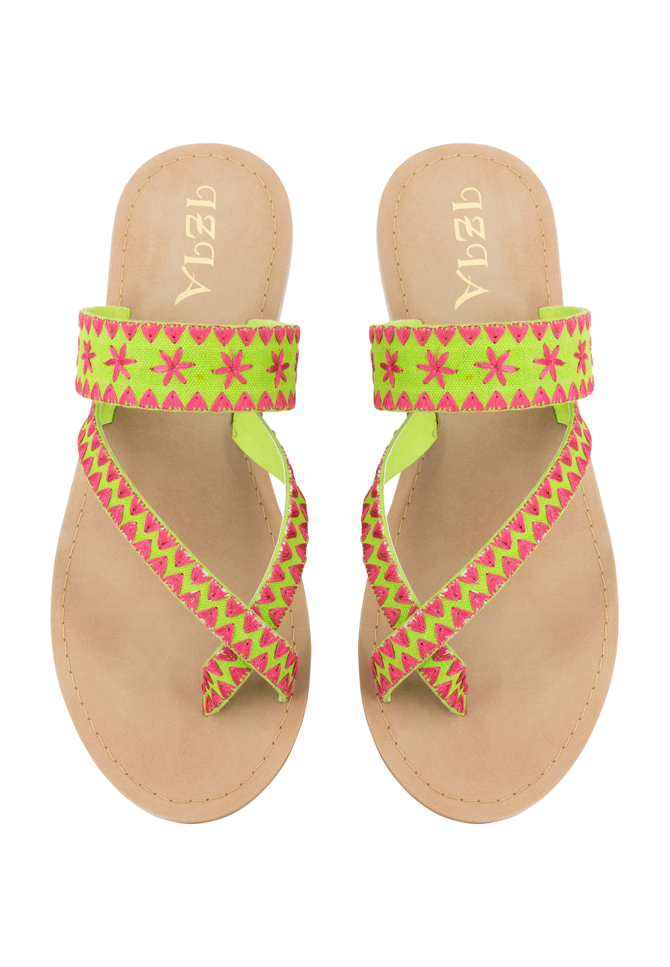 IZIA Босоножки через палец в Зеленый