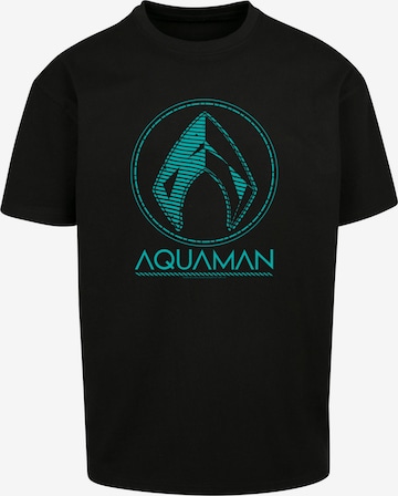 T-Shirt 'DC Comics Aquaman Aqua Logo' F4NT4STIC en noir : devant