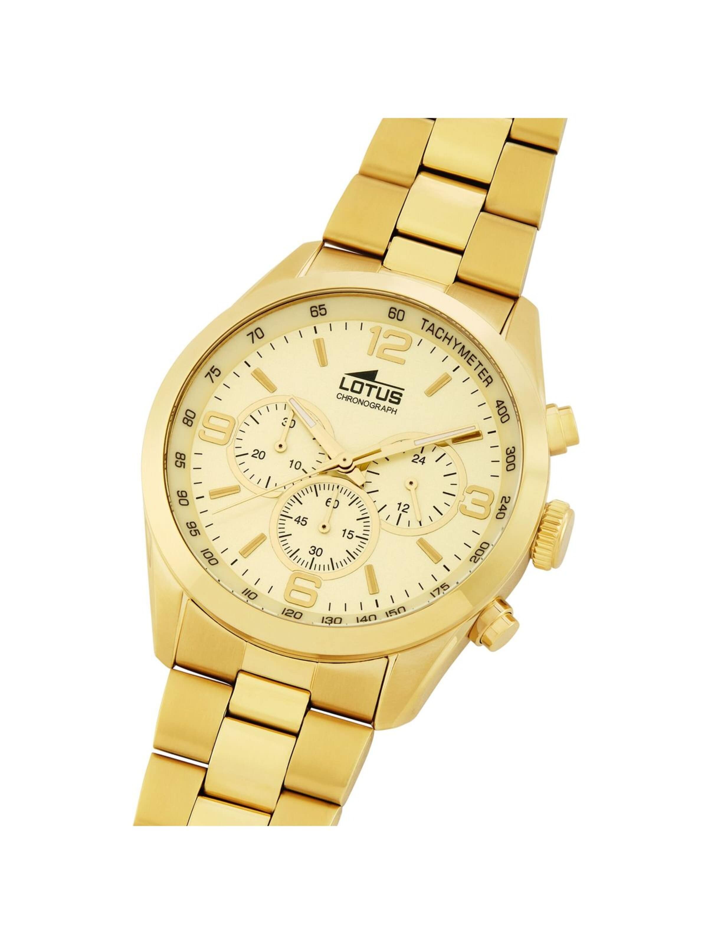Lotus Analoog horloge in Goud