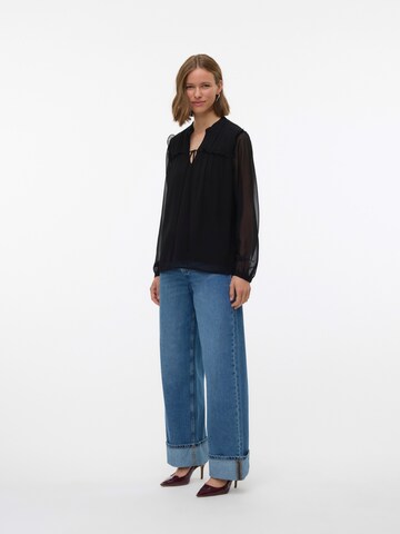 VERO MODA Blouse 'VMLINEA' in Zwart: voorkant