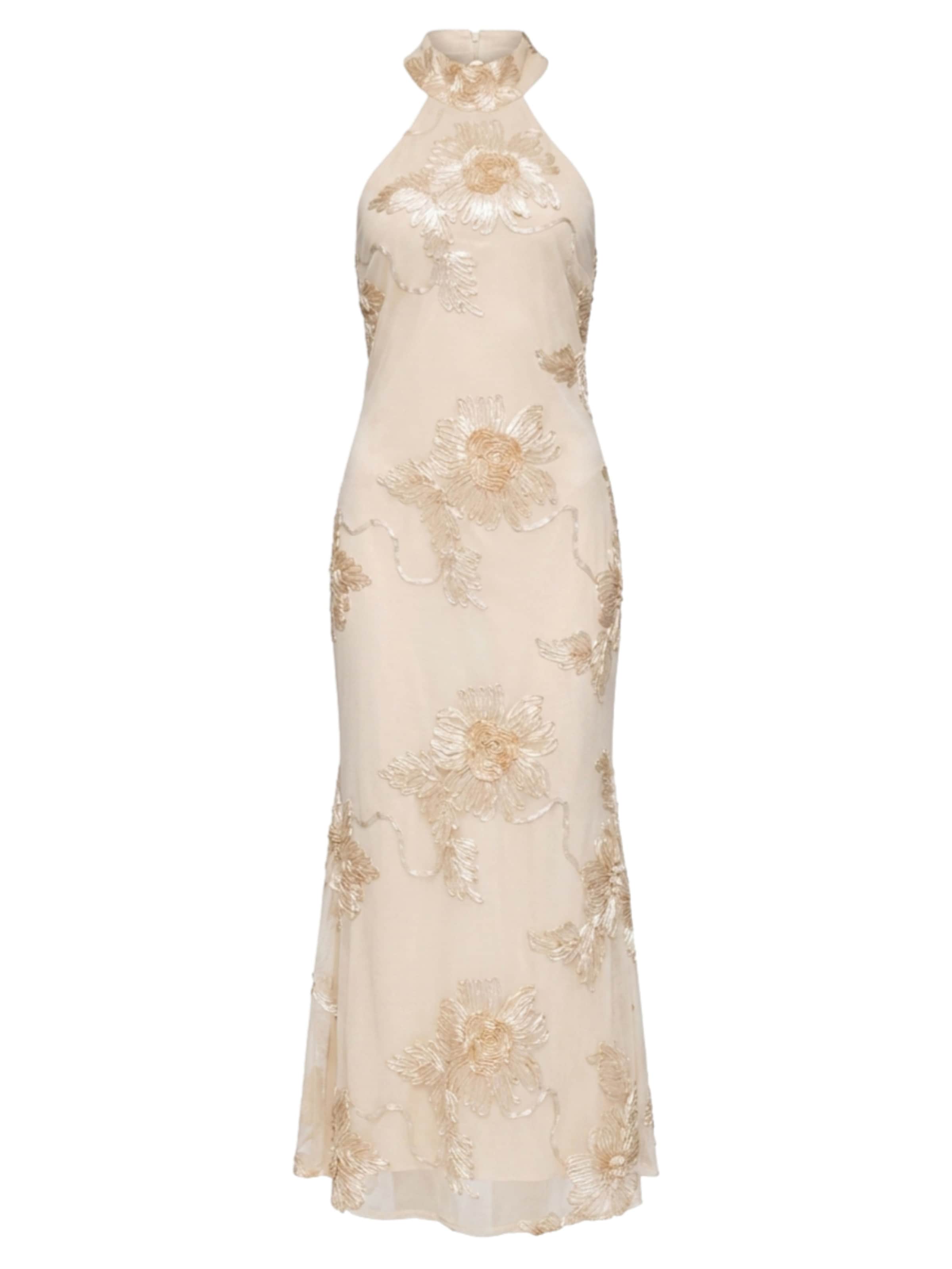 Robe de soirée Ombre en beige : devant