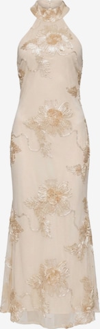 Robe de soirée Ombre en beige : devant