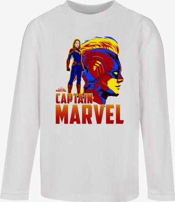 ABSOLUTE CULT Shirt 'Captain Marvel - Character' in Wit: voorkant