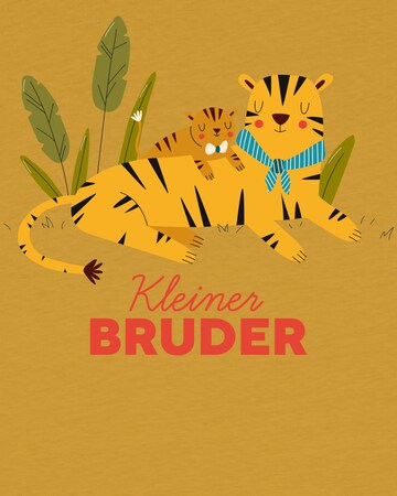 watabout.kids T-Shirt 'Tiger Kleiner Bruder' in Gelb