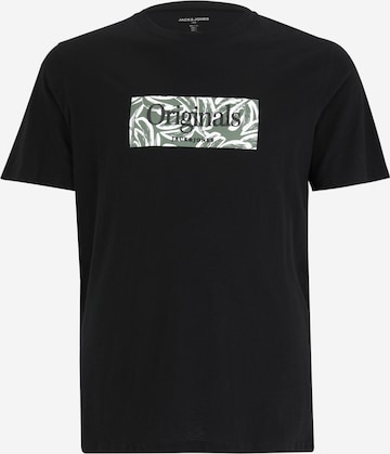 T-Shirt 'LAFAYETTE' Jack & Jones Plus en noir : devant