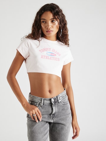 T-shirt Tommy Jeans en rose : devant