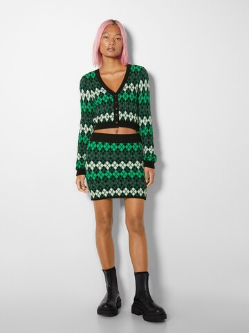 Bershka Knit cardigan in Green