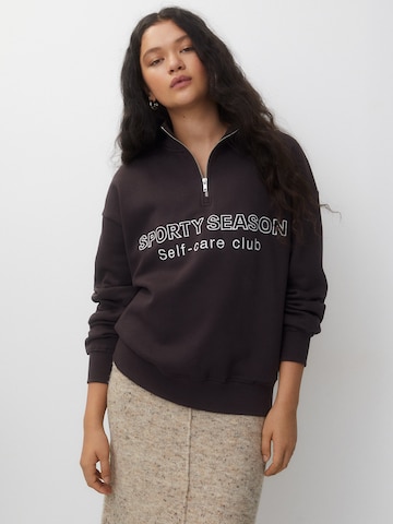 Sweat-shirt Pull&Bear en marron : devant