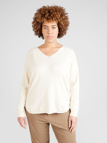 Pull-over 'MARGARETA' ONLY Carmakoma en blanc : devant