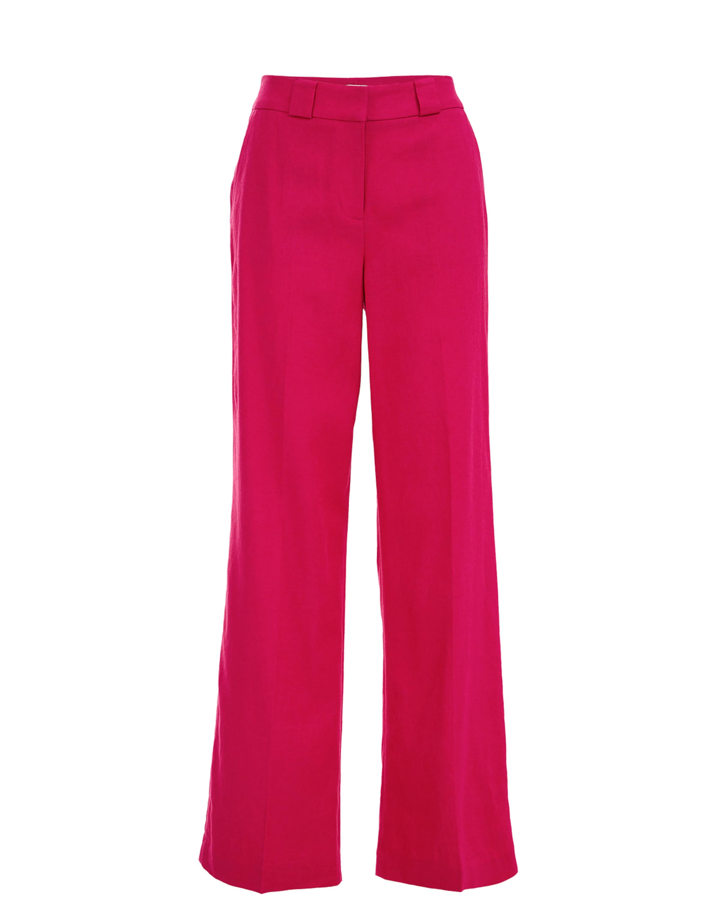 WE Fashion - Perna larga Calças com vincos em rosa: frente