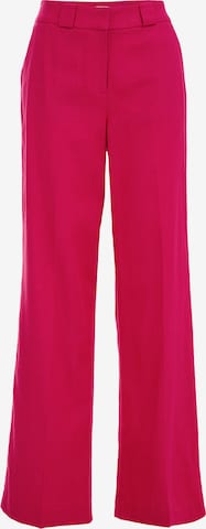 WE Fashion Wide leg Trousers with creases in Pink: front