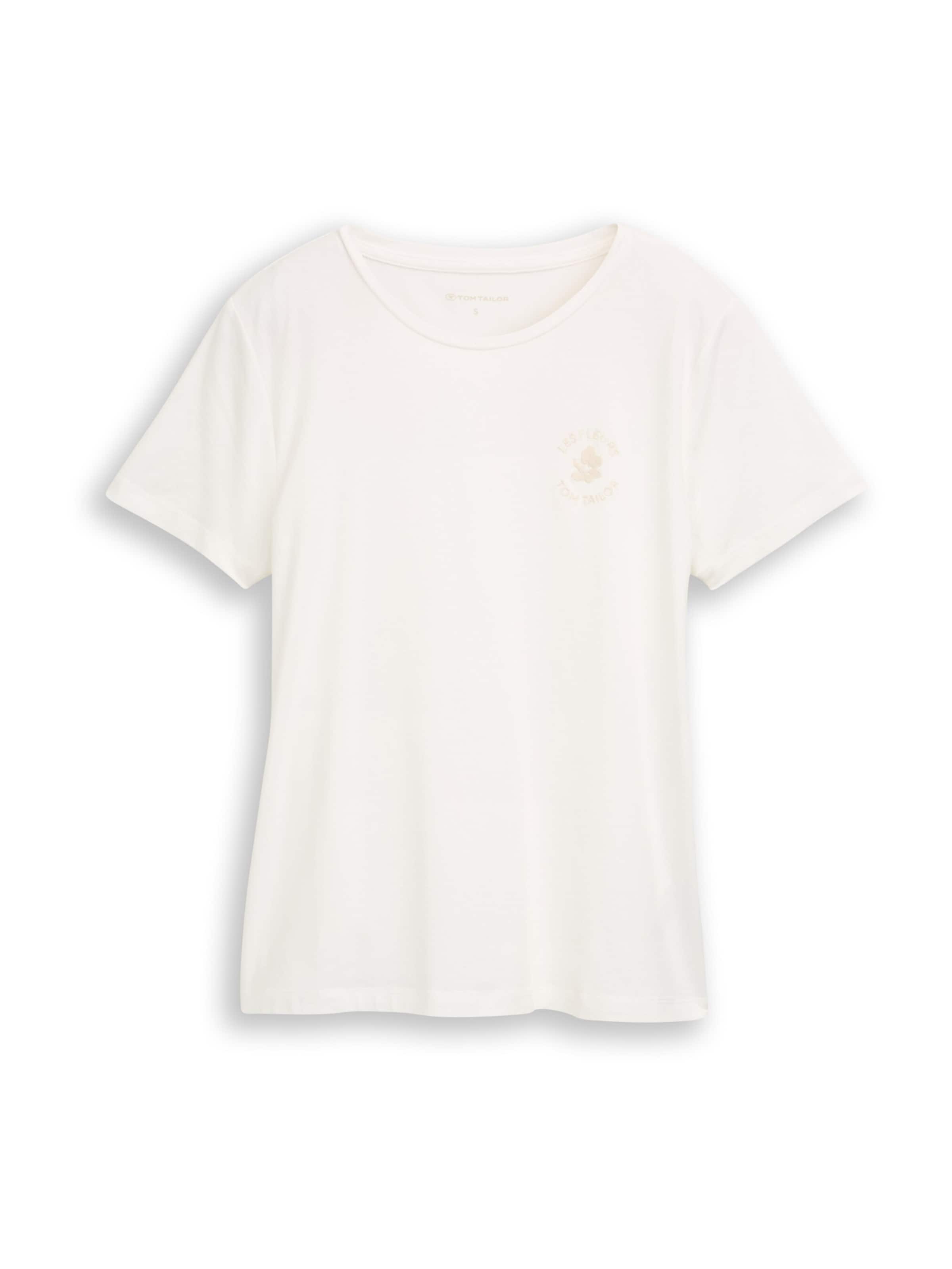 TOM TAILOR Тениска в бяло: отпред