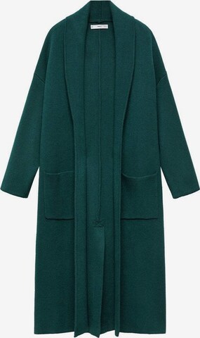 MANGO Knitted Coat 'Ringo' in Green: front
