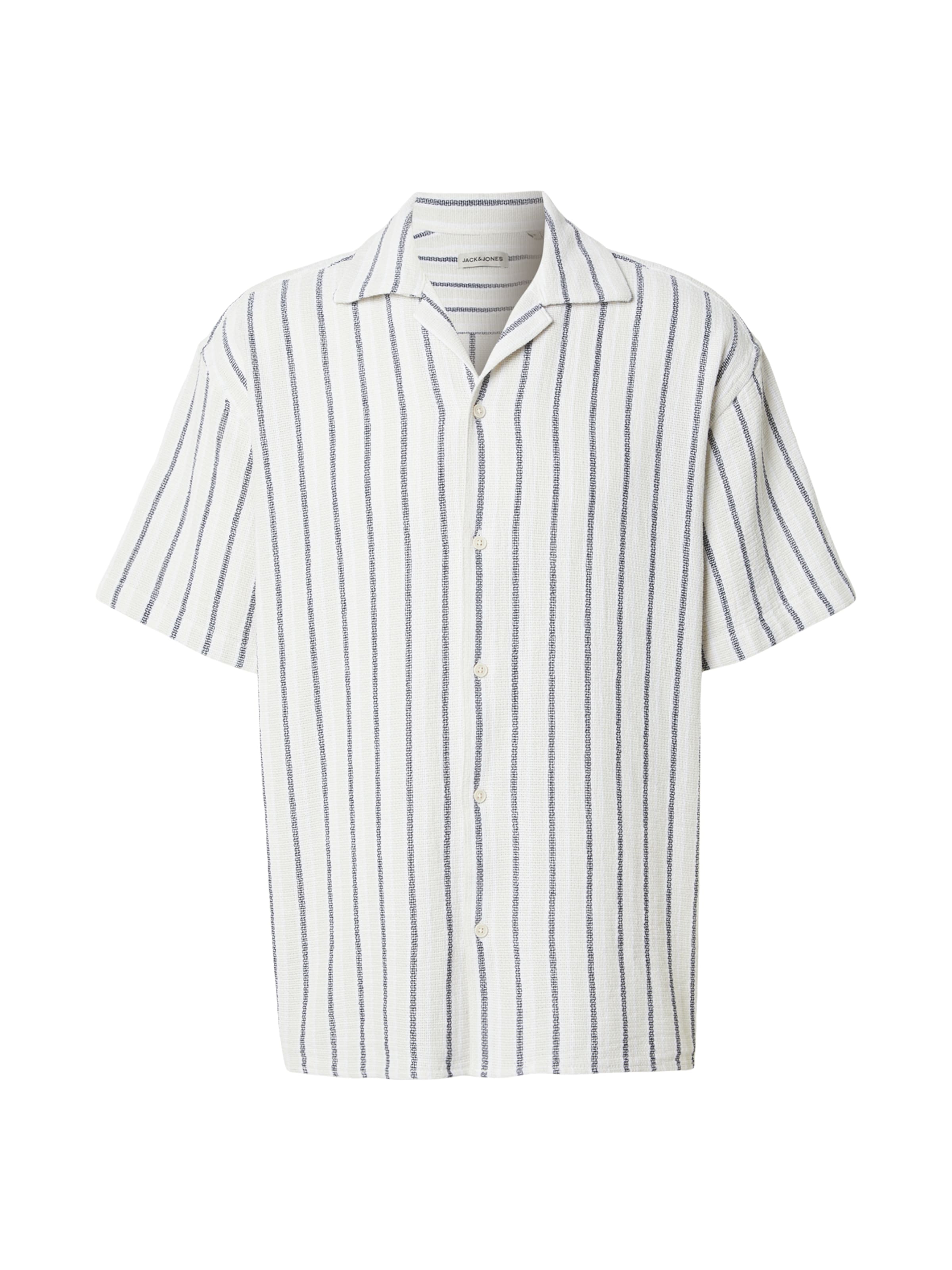 Marškiniai 'JWHCOBA' iš JACK & JONES, spalva – kremo / tamsiai mėlyna jūros spalva / balta, Prekių apžvalga