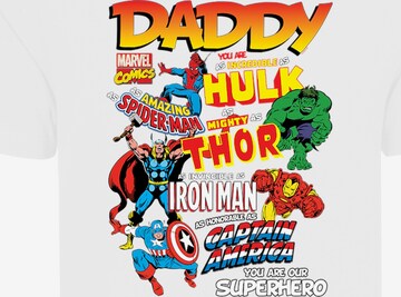 T-Shirt 'Marvel Comics Our Dad Superhero' F4NT4STIC en blanc : devant