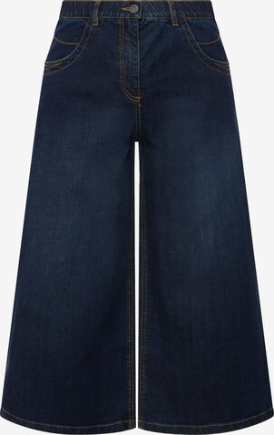 Ulla Popken Wide leg Jeans in Blauw: voorkant