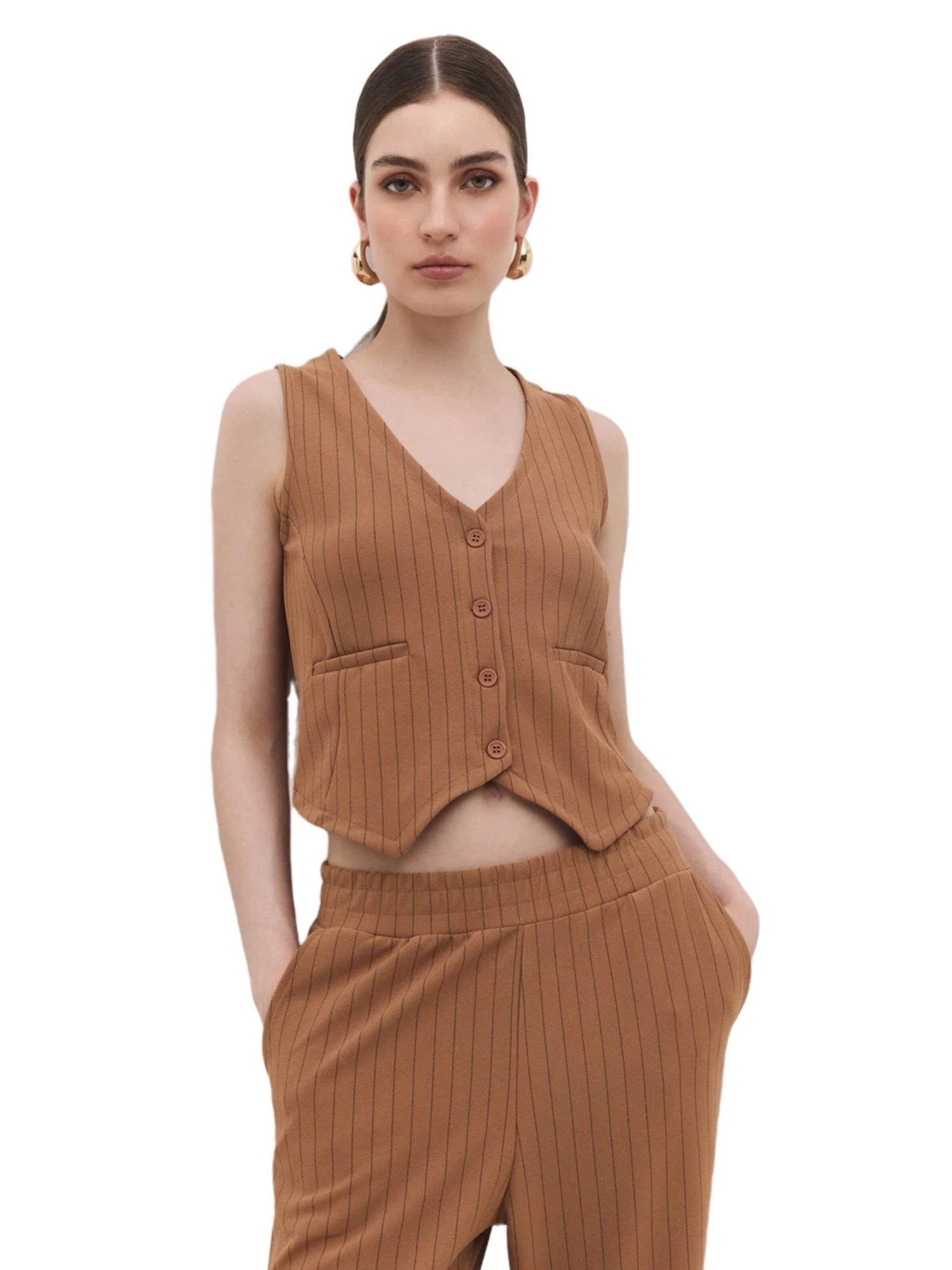 No Matter What Suit vest in Brown: front