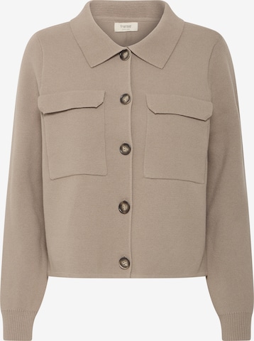 Fransa Knit Cardigan in Beige: front