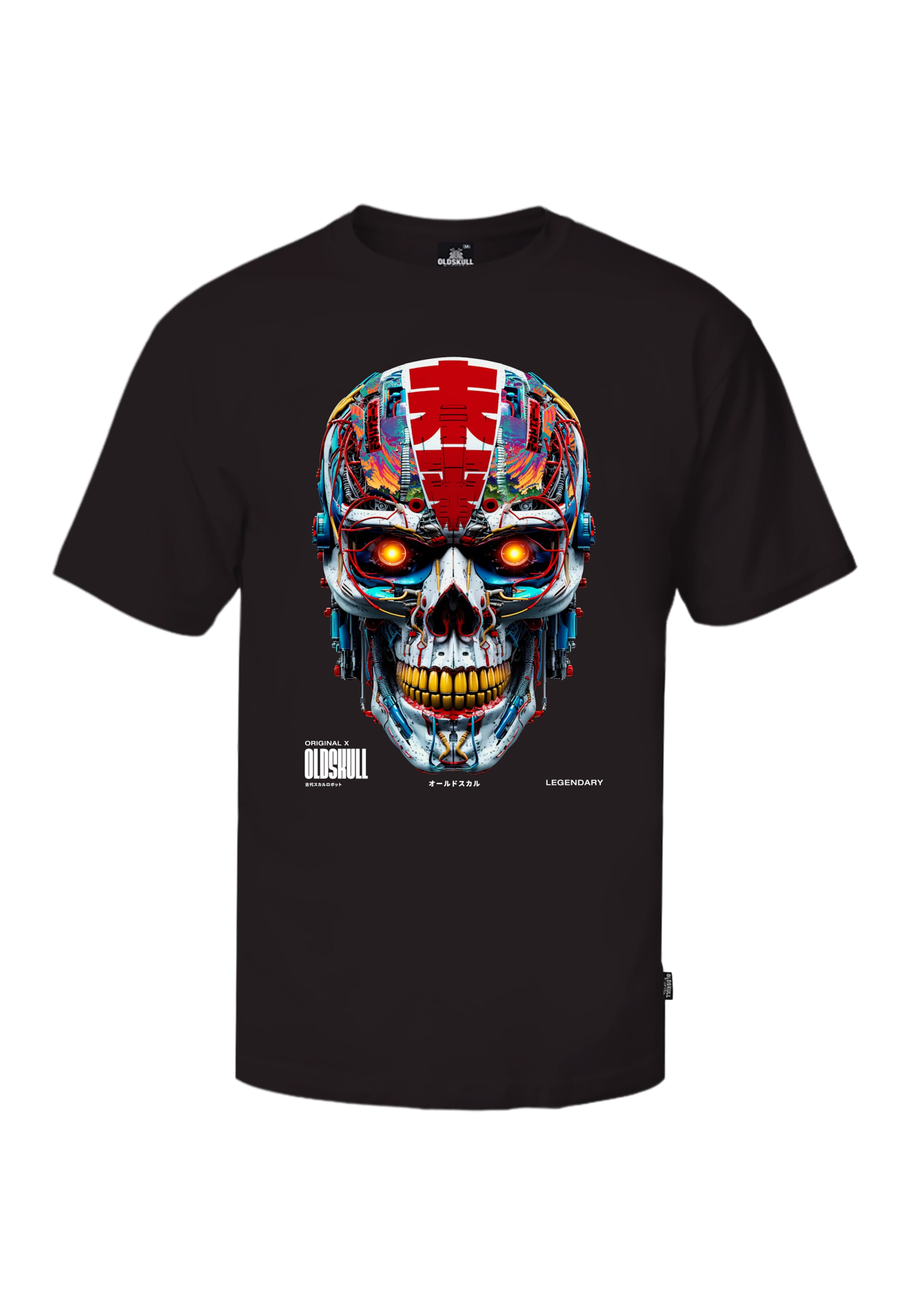 Oldskull Shirt 'Xtreme Vivid Skull' in Black: front
