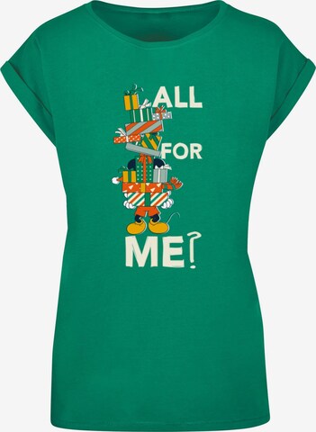 ABSOLUTE CULT Shirt 'Mickey Mouse - Presents All For Me' in Green: front