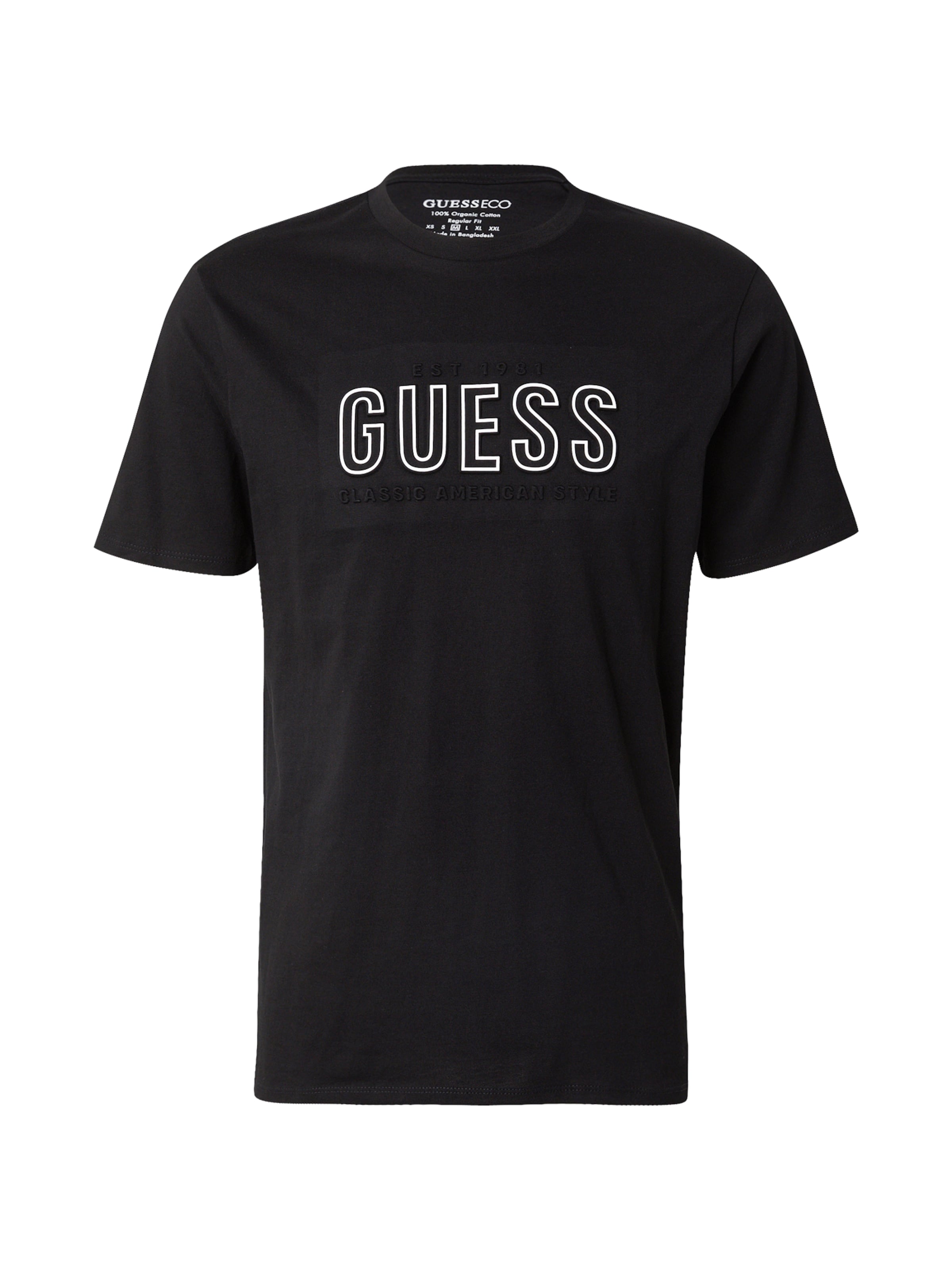 T-Shirt GUESS en noir : devant