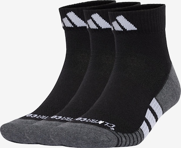 ADIDAS PERFORMANCE Sports socks 'Performance CLIMACOOL Cushioned Quarter 3-Pack' in Black: front