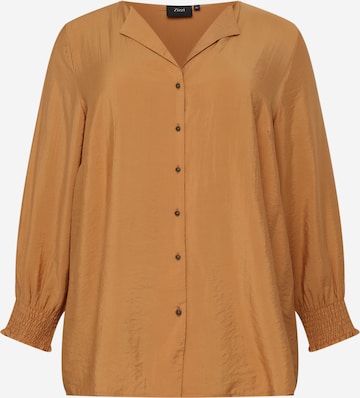 Zizzi Blouse 'MILLA' in Brown: front