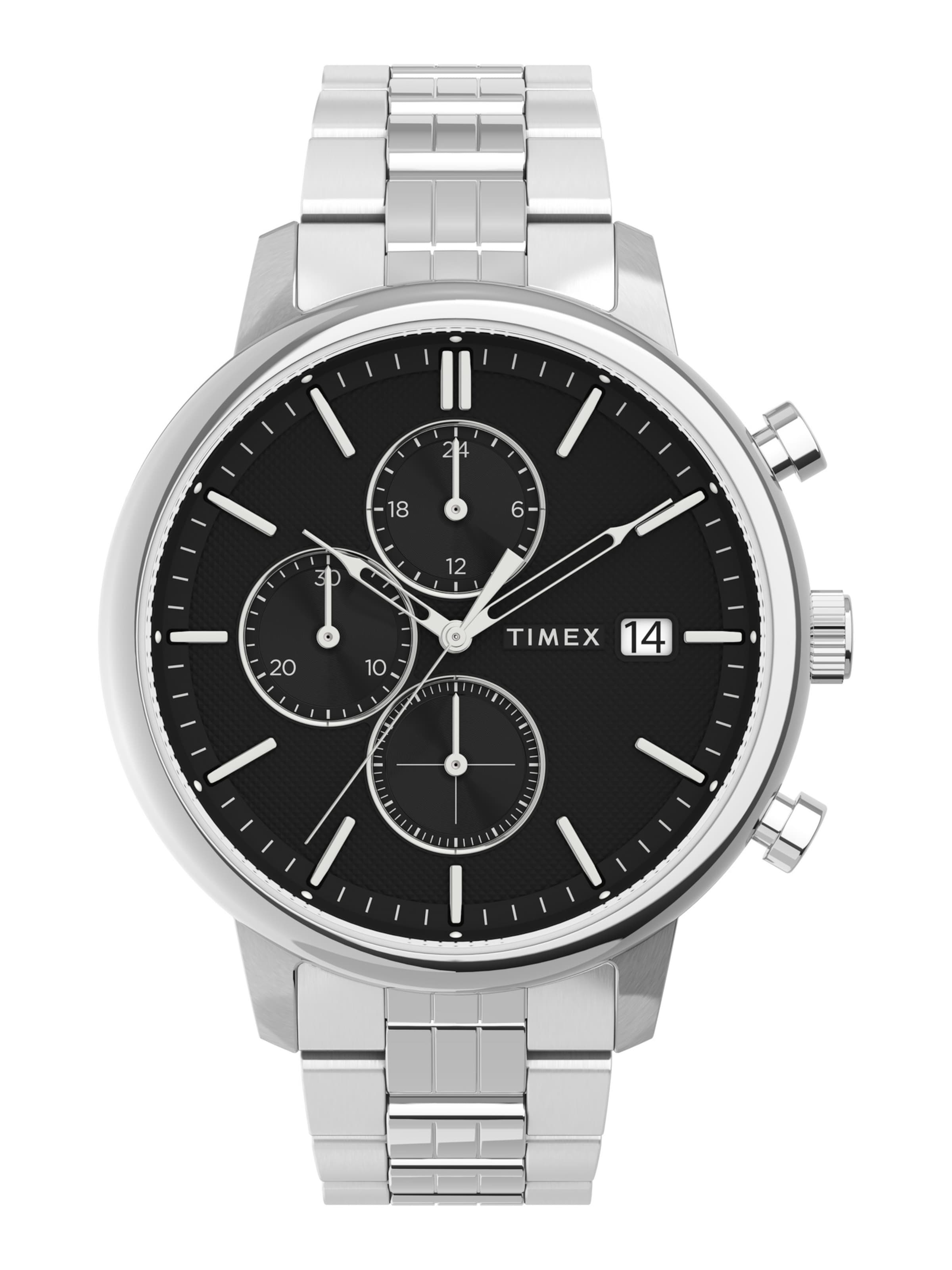 Montre à affichage analogique 'Chicago' TIMEX en argent : devant