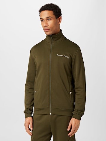 Filling Pieces Zip-Up Hoodie in Green: front