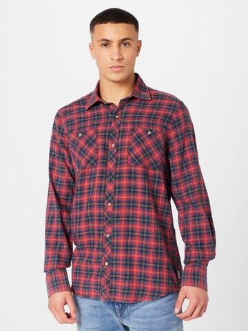 Scalpers Regular fit Button Up Shirt 'Mark' in Red: front