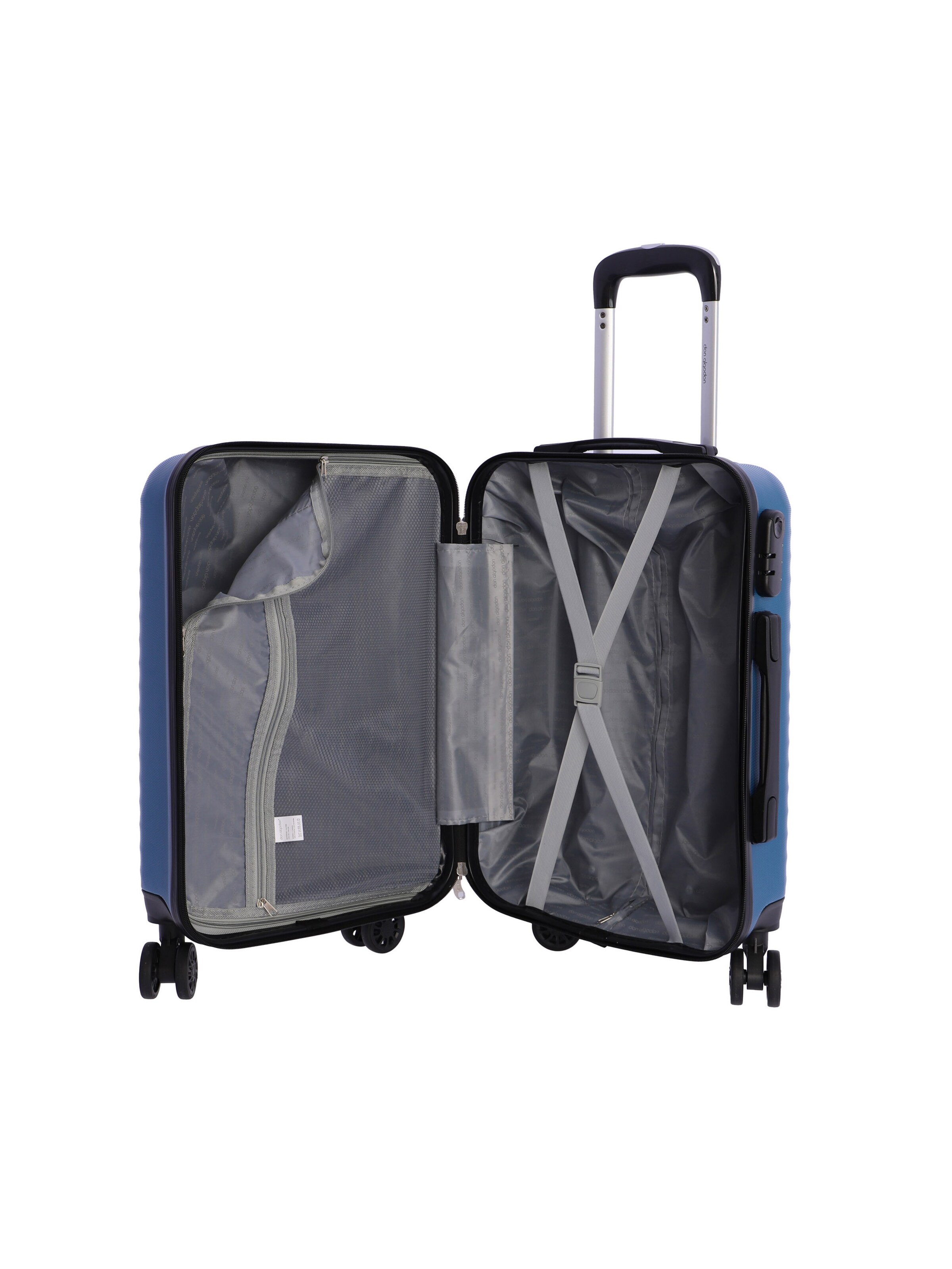 Don Algodon - Carrito 'DON ALGODON - Maletas de Viaje Cabina - Maleta 55x40x20 - Maletas de Viaje - Maleta de Cabina Resistente Ryannair - Trolley Equipaje para Avion con 4 Ruedas de 360º y candado' en azul