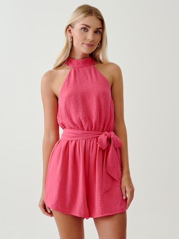 Tussah Jumpsuit 'BELLE' in Pink: front