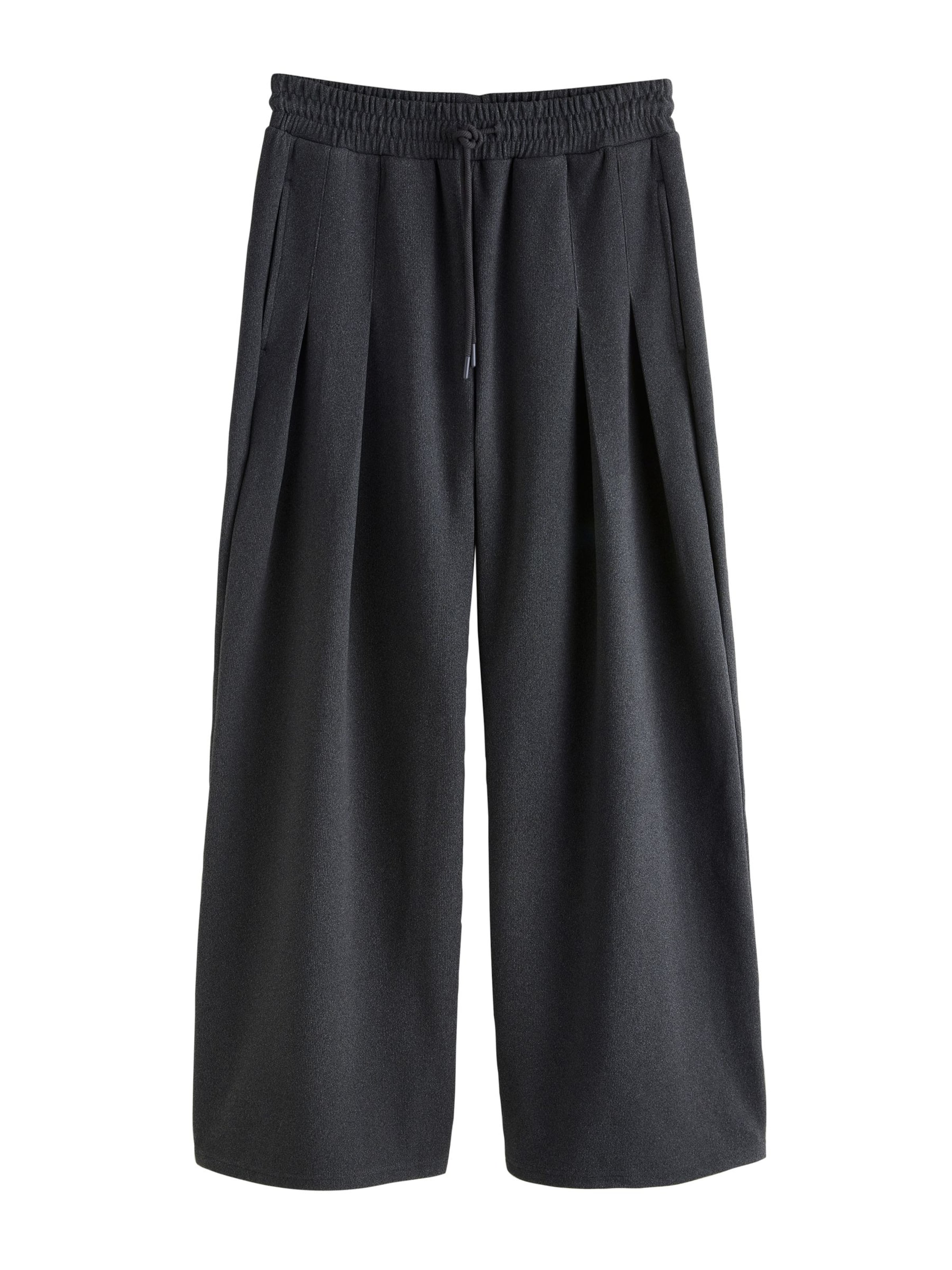 Next Wide leg Bandplooibroek 'N.Premium' in Grijs: voorkant