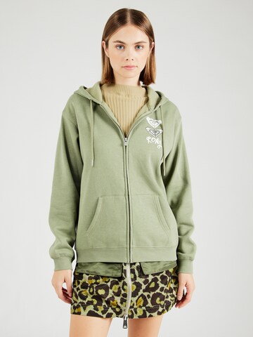 ROXY Zip-Up Hoodie in Green: front