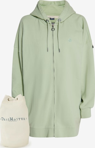 DreiMaster Vintage Zip-Up Hoodie in Green: front