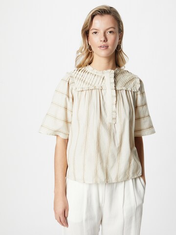 VILA ROUGE Blouse 'STELLA' in Beige: voorkant