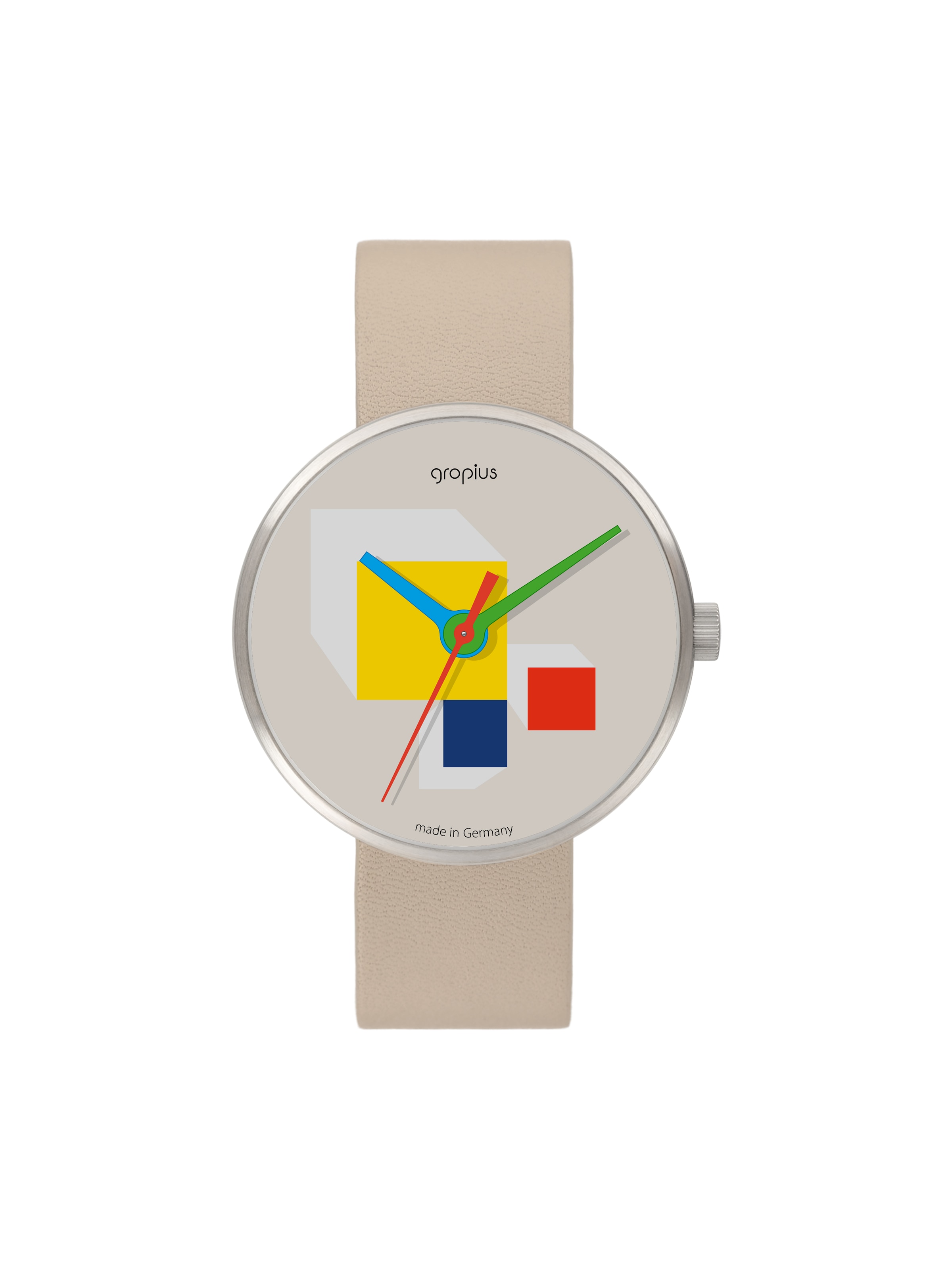 WALTER GROPIUS Analog Watch 'HAUSBAUHAUS' in Beige: front