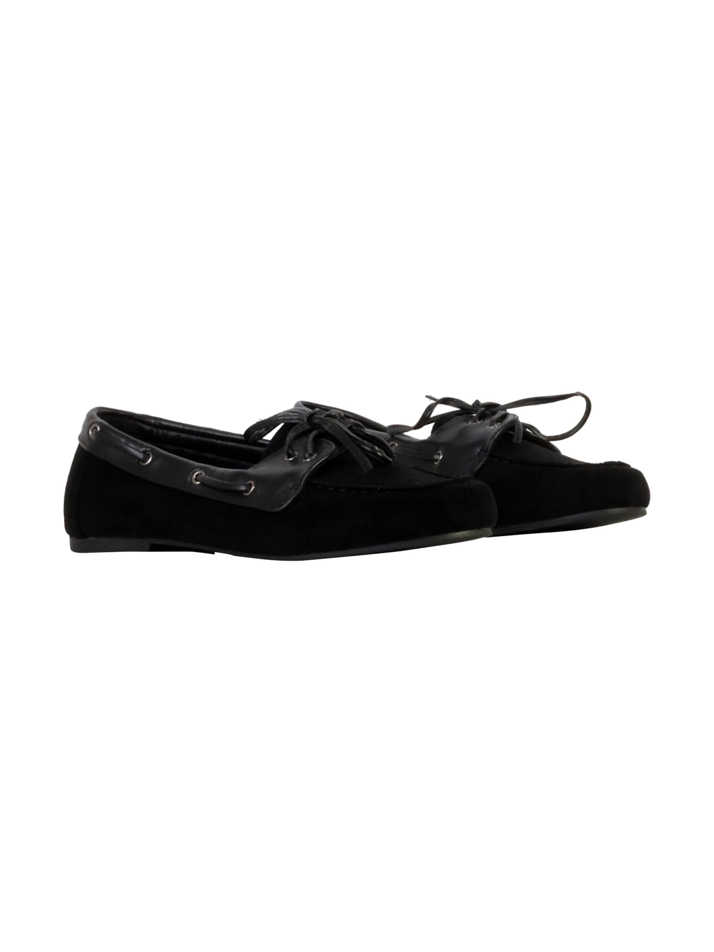 Joia Classic Flats 'Schnür-Mokassins' in Black