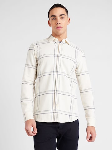 Only & Sons Regular fit Button Up Shirt in White: front