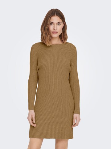 ONLY Knitted dress 'ONLFia Katia' in Brown: front